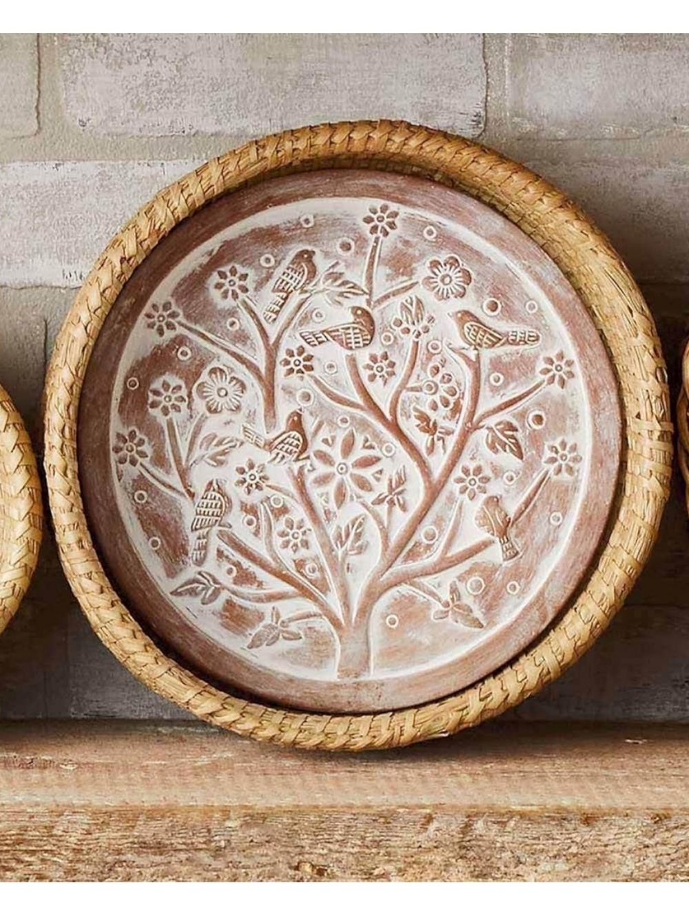 Bread Basket with Terracotta Warmer - Birds of a Feather Motif